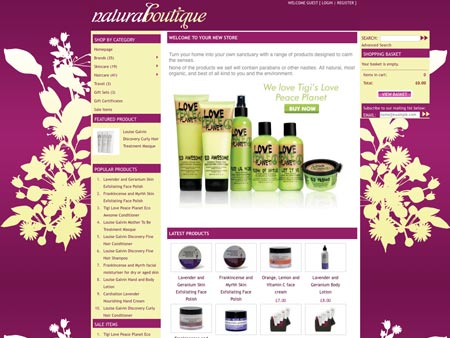 Natural Boutique website design