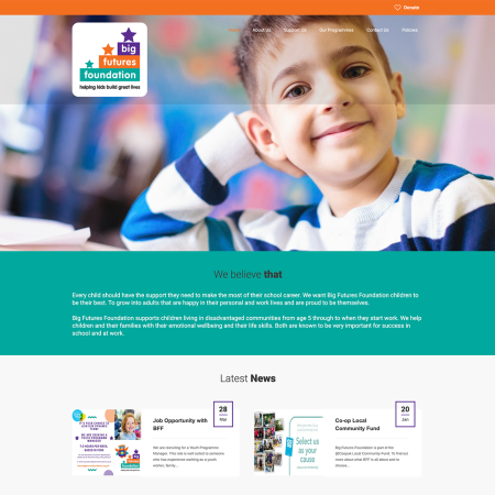 big futures foundation wordpress template charity website