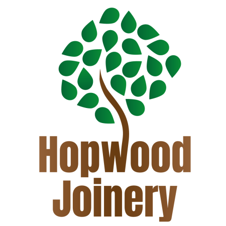 joinery business logo with tree and leaves