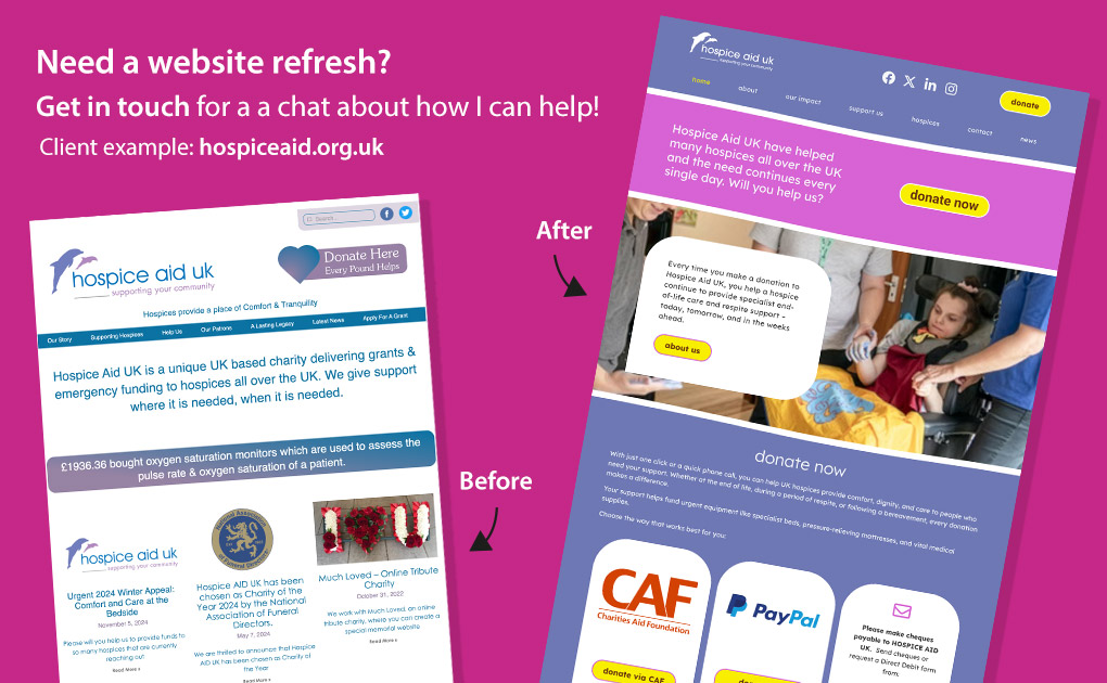 freelance charity website designer