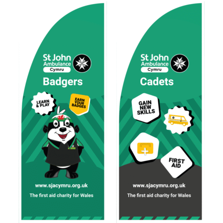 st john ambulance cymru sail banner graphic design