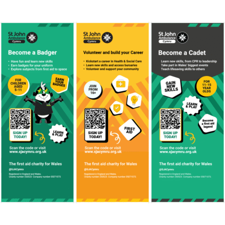 st john ambulance cymru banner graphic design